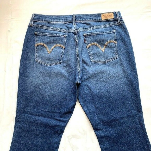Levi's 515 Bootcut Jeans Womens 14S‎ (34x30) Stretch Dark Blue Denim Mid Rise - Picture 6 of 12